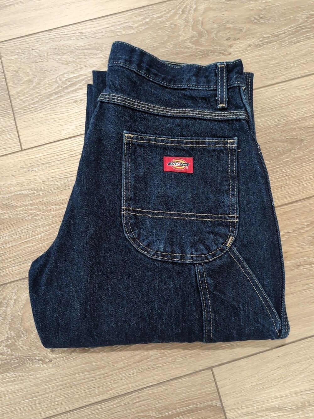 DICKIES CARPENTER JEANS 3Ox32 BLUE VINTAGE POCKETS WORK UTILITY WEAR USA EUC